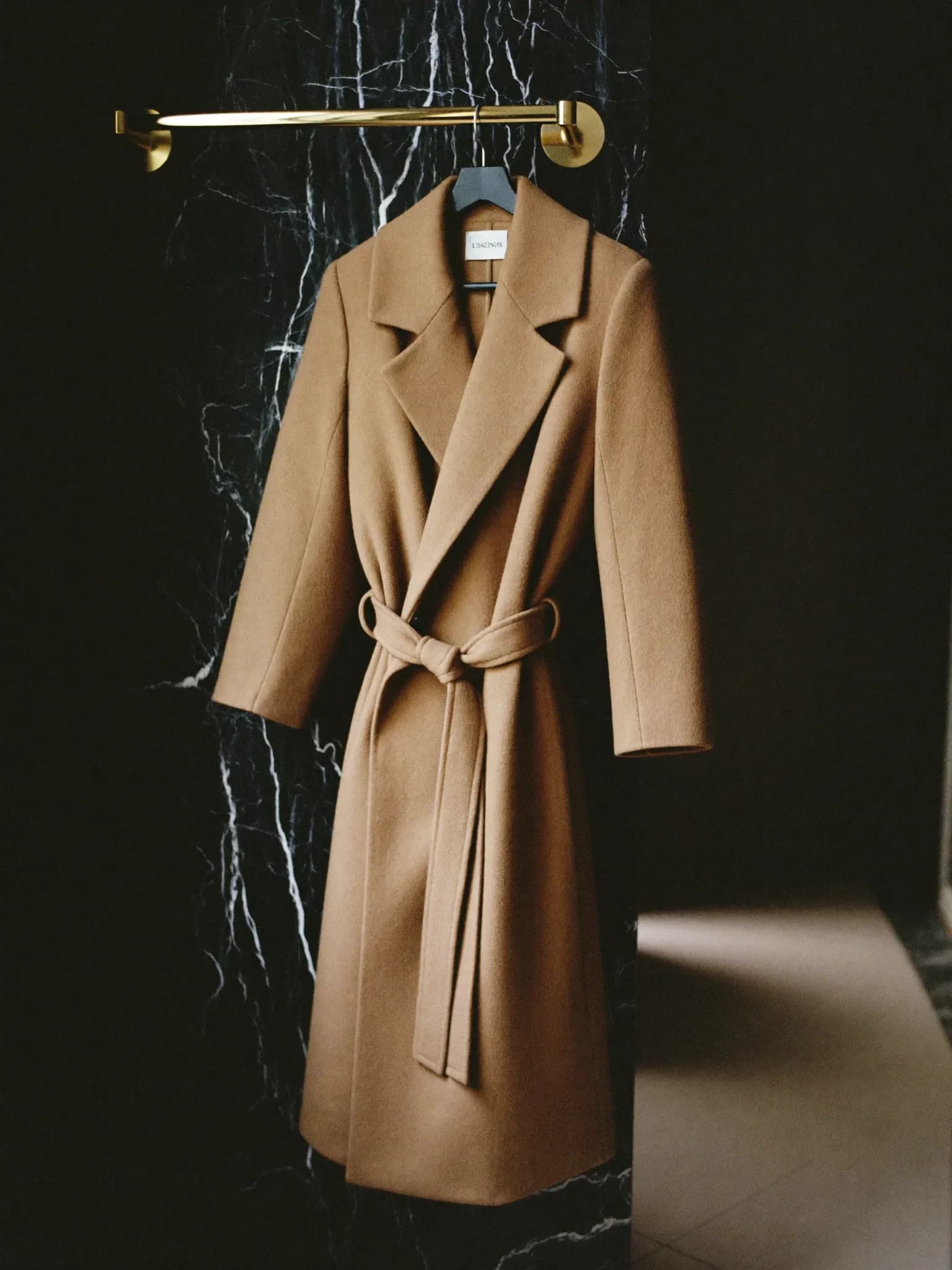 Camel wrap coat