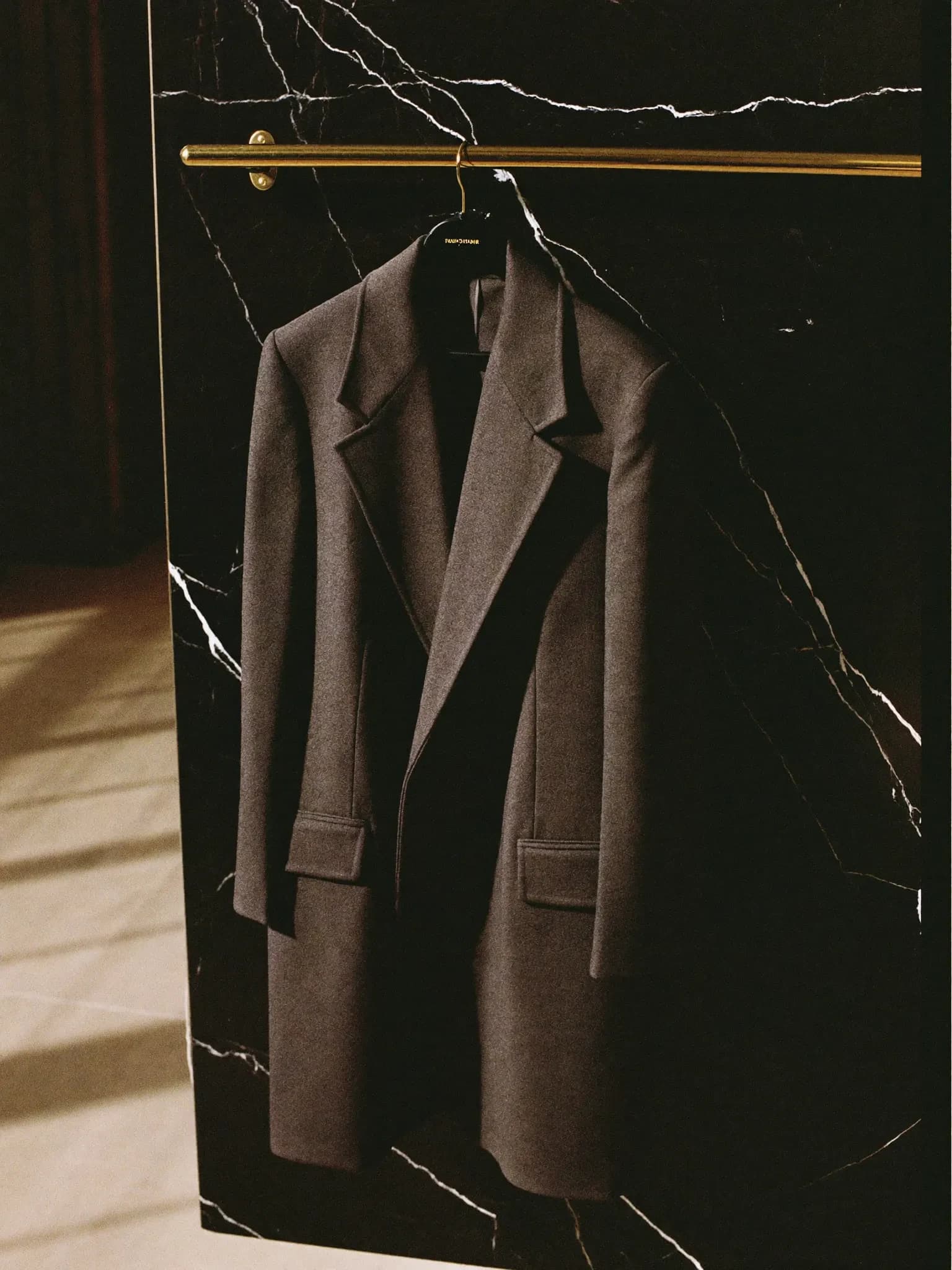 Charcoal wool overcoat
