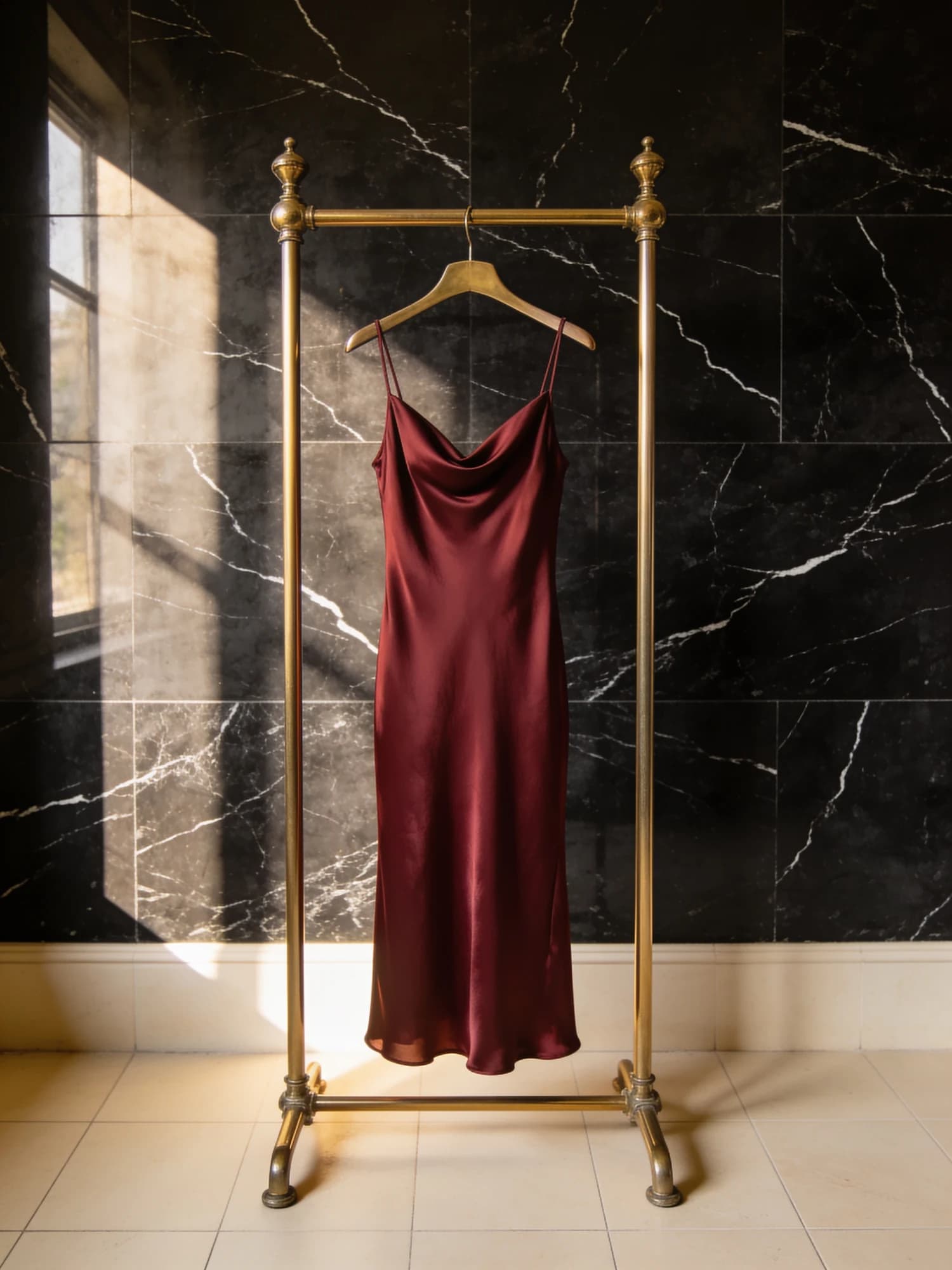 Bias-cut silk slip dress